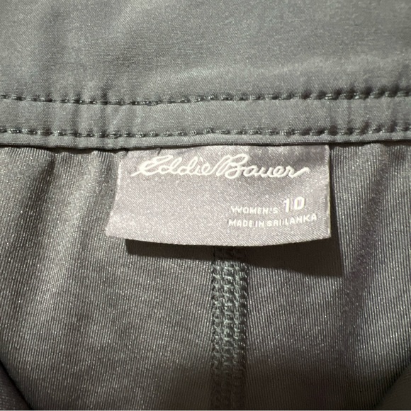 Eddie Bauer Skort Women 10 Dark Gray Jersey Pockets Zipped Logo Golf Performance - Picture 10 of 10